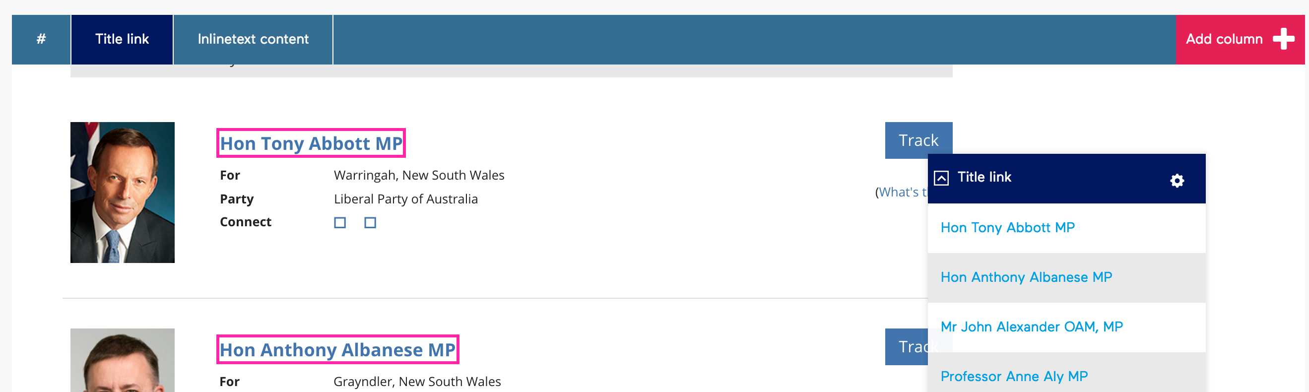 Import.io webview screenshot