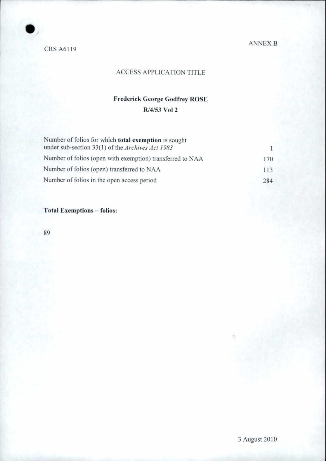 OWE form